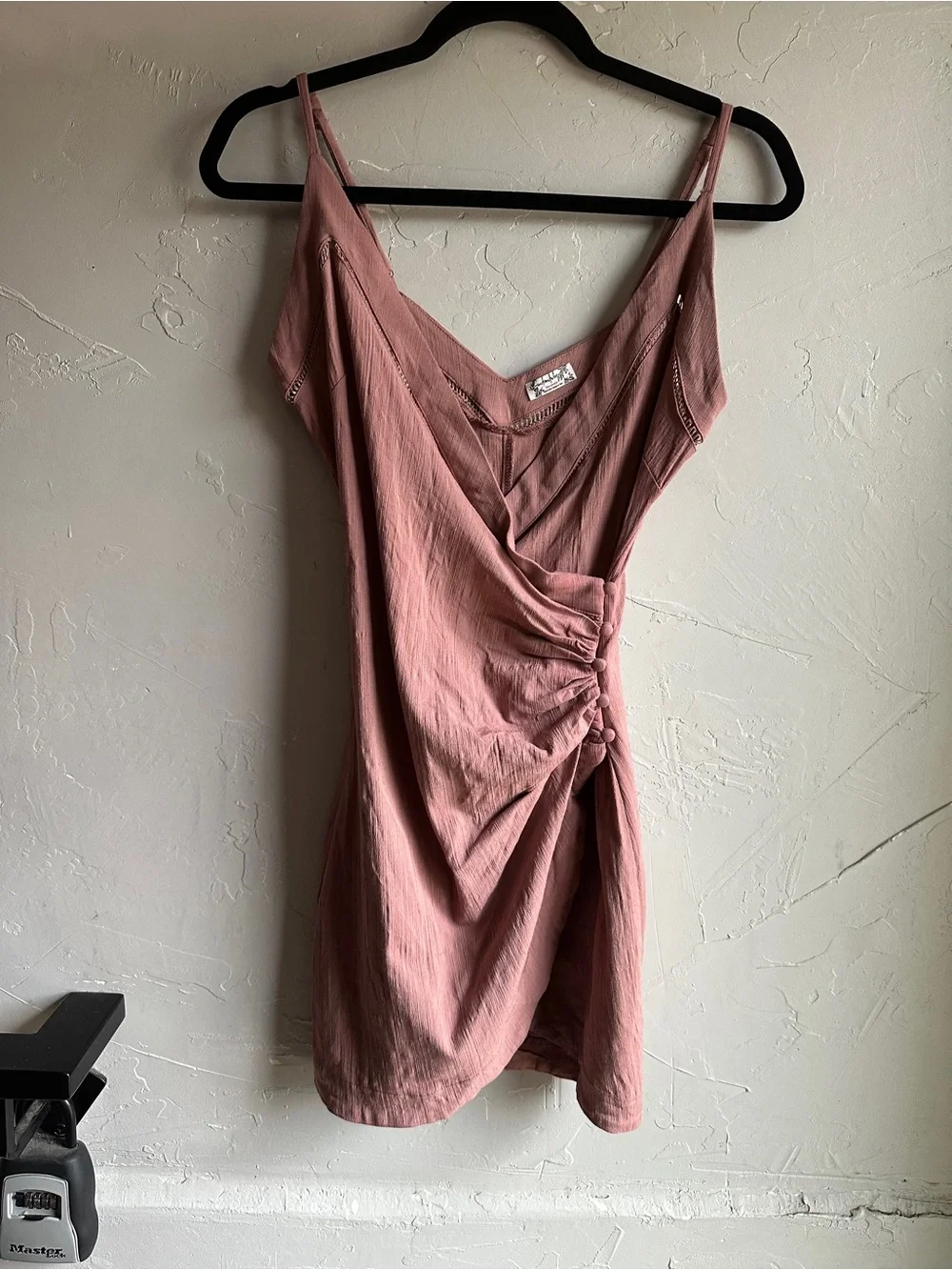 Free People Intimately Mauve Asymmetrical Button Mini Dress Boho Fairycore XS